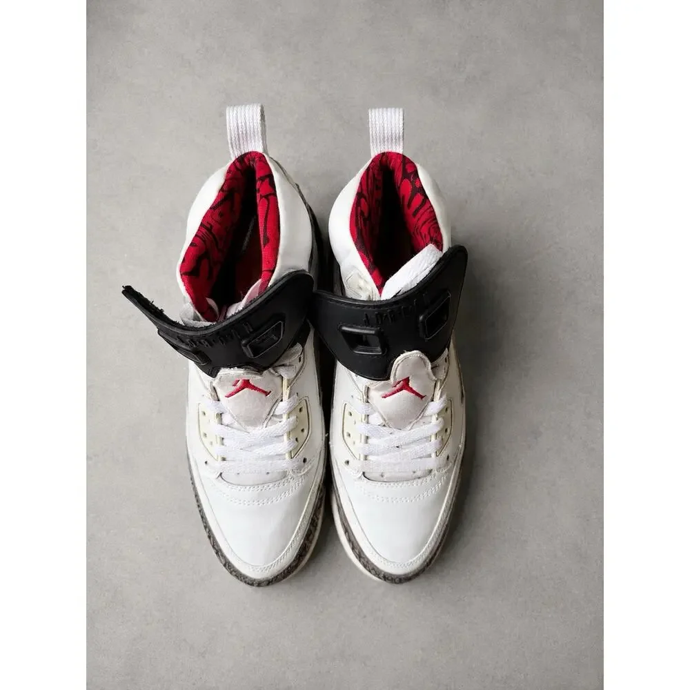 Jordan Spizike White‎ Red Black Grey High Top Basketball Sneaker Leather 7Y